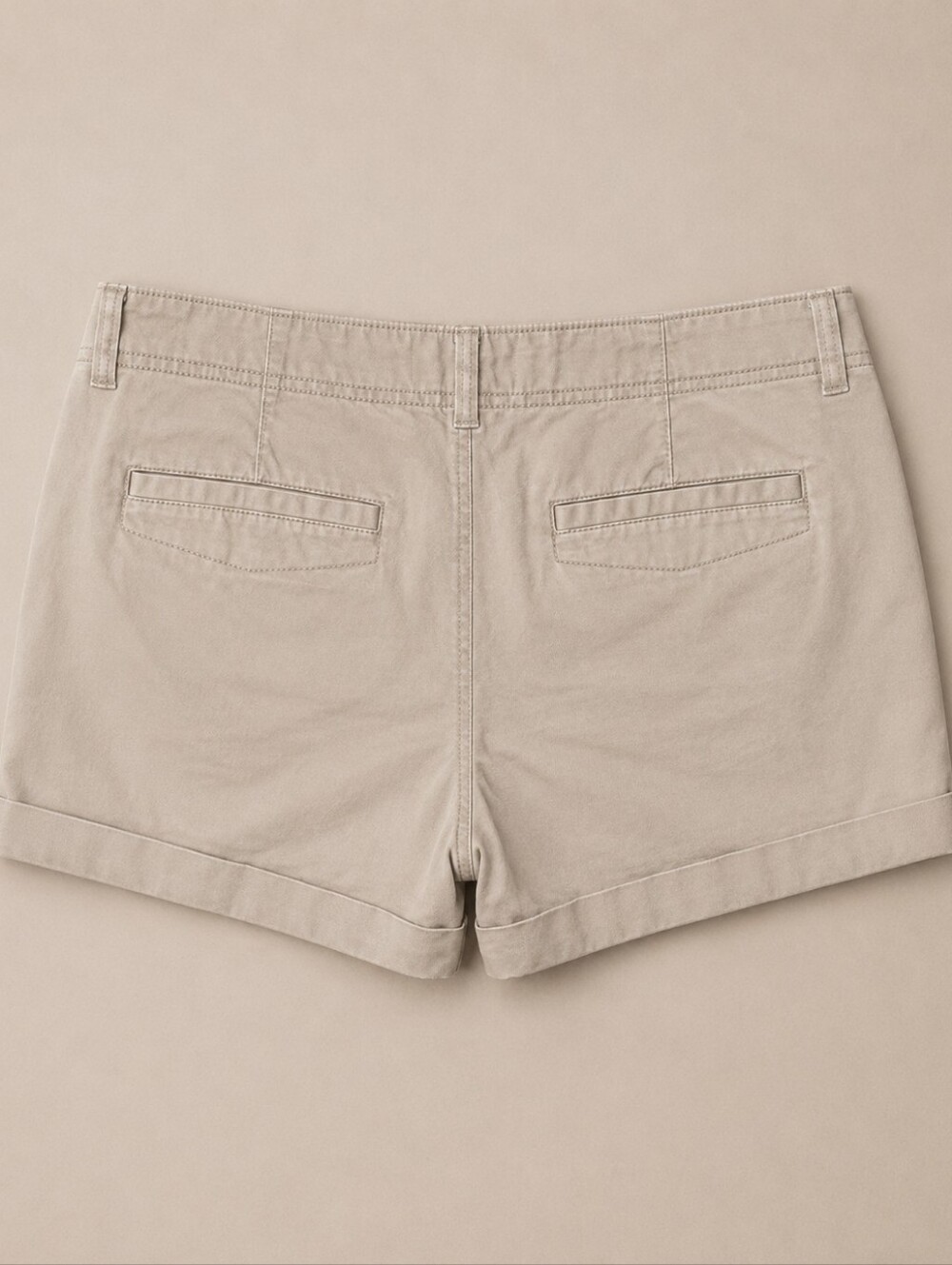 Old Navy Khaki Chino Shorts 3.5" Rolled Oats Women's Size 12 Summer Preppy Norm - Picture 4 of 10